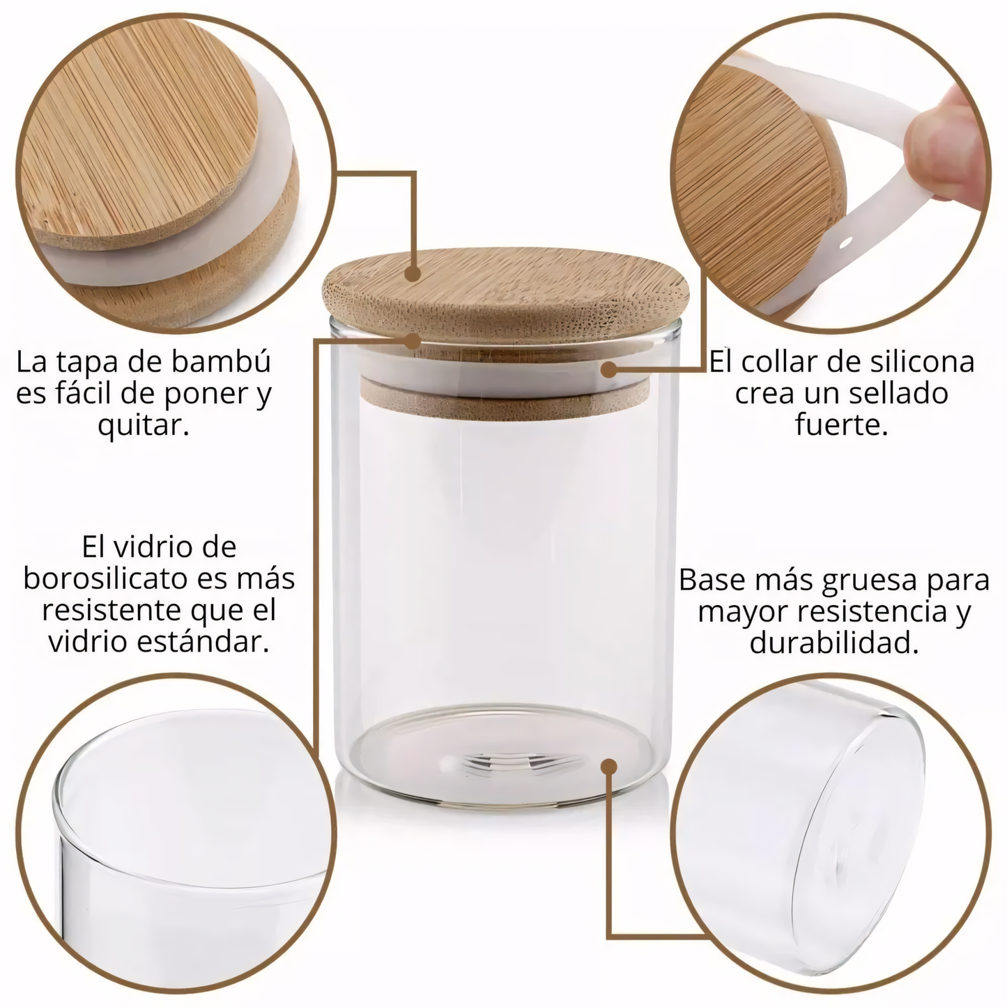 Set 3 Frascos de Vidrio