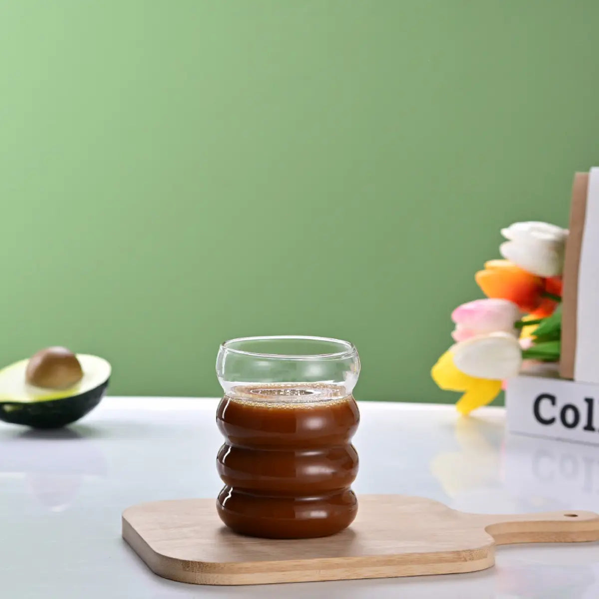 Set Onda | 4 Vasos de Vidrio Curvo
